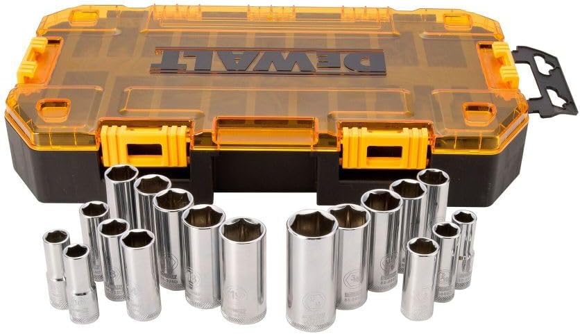 Dewalt Deep Socket Set, 20-Piece, 3/8" Drive Metric/Sae (Dwmt73812), One Size