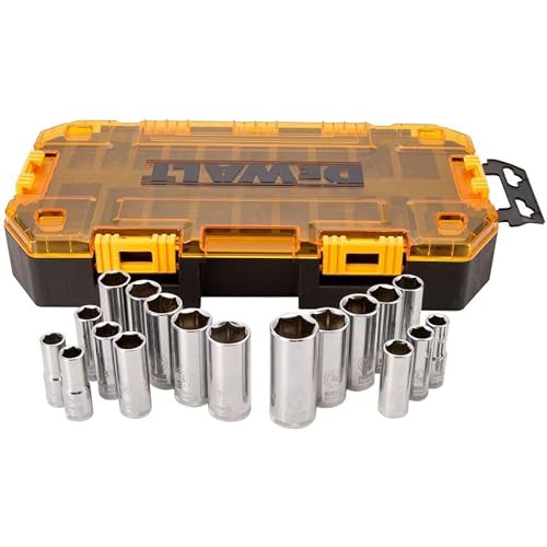 DEWALT DWMT73812 Tool Kit 3/8'' Drive Deep Socket Set, 20 Piece