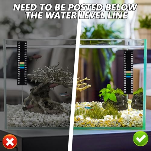 Image of 6 PCS Aquarium Thermometer Strips, 61-122℉(15-50C) Digital Adhesive Fish Tank Thermometer Sticker Easy-to-Read Temperature Sticker Display for Aquarium Fish Tank Brewing