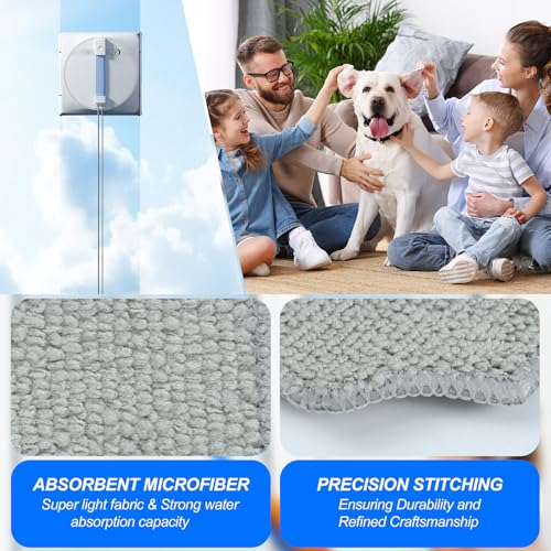 10 Stück Reinigungspad Reinigungstuch für Ecovacs Winbot Mini Familie Fensterputzroboter, Waschbare Mikrofaser Reinigungspad Ersatzteile für Ecovacs Winbot MINI W-CC02-0012