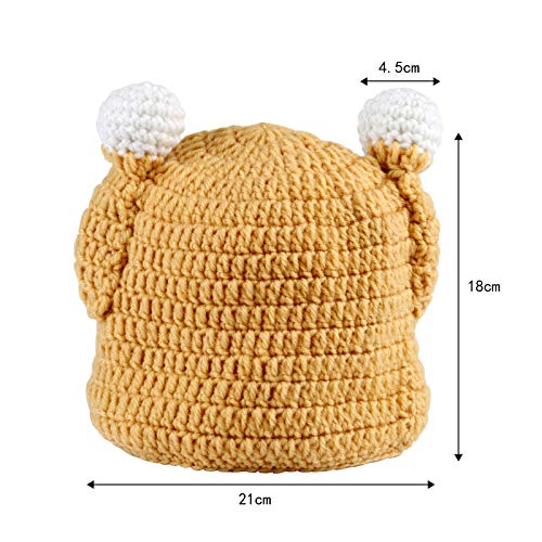 Naler Thanksgiving Turkey Beanie for Kids - Brown, Turkey Knitted Hat Winter Crochet Beanie Cap, 1 Pack2
