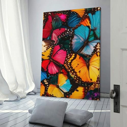 Tableau papillon impression sur toile grand format deco salon moderne - 3