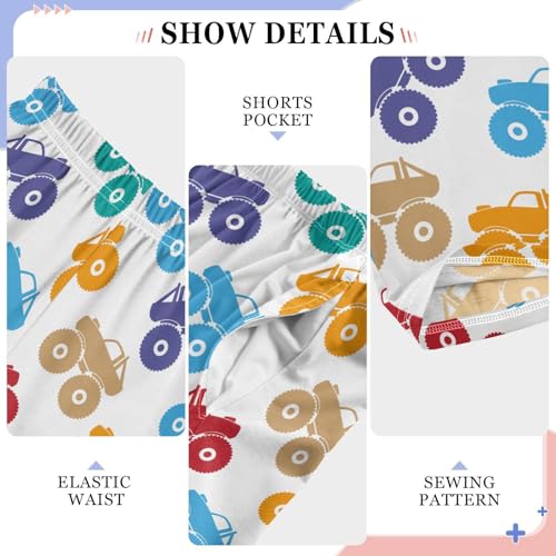 ZZXXB Colorful Tractor Boys Long Pants Soft Trousers Elastic Waist Kids Lounge Bottoms with Pockets S-XL4