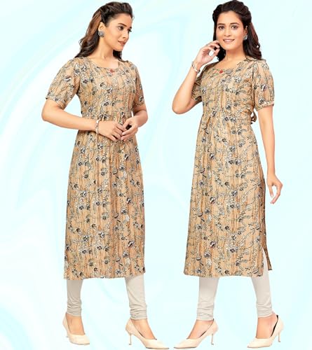 Image of RITIJYA Poly Cotton Straight Feeding Kurtis for Women with Zip | Maternity Kurta for Nursing & Pregnancy