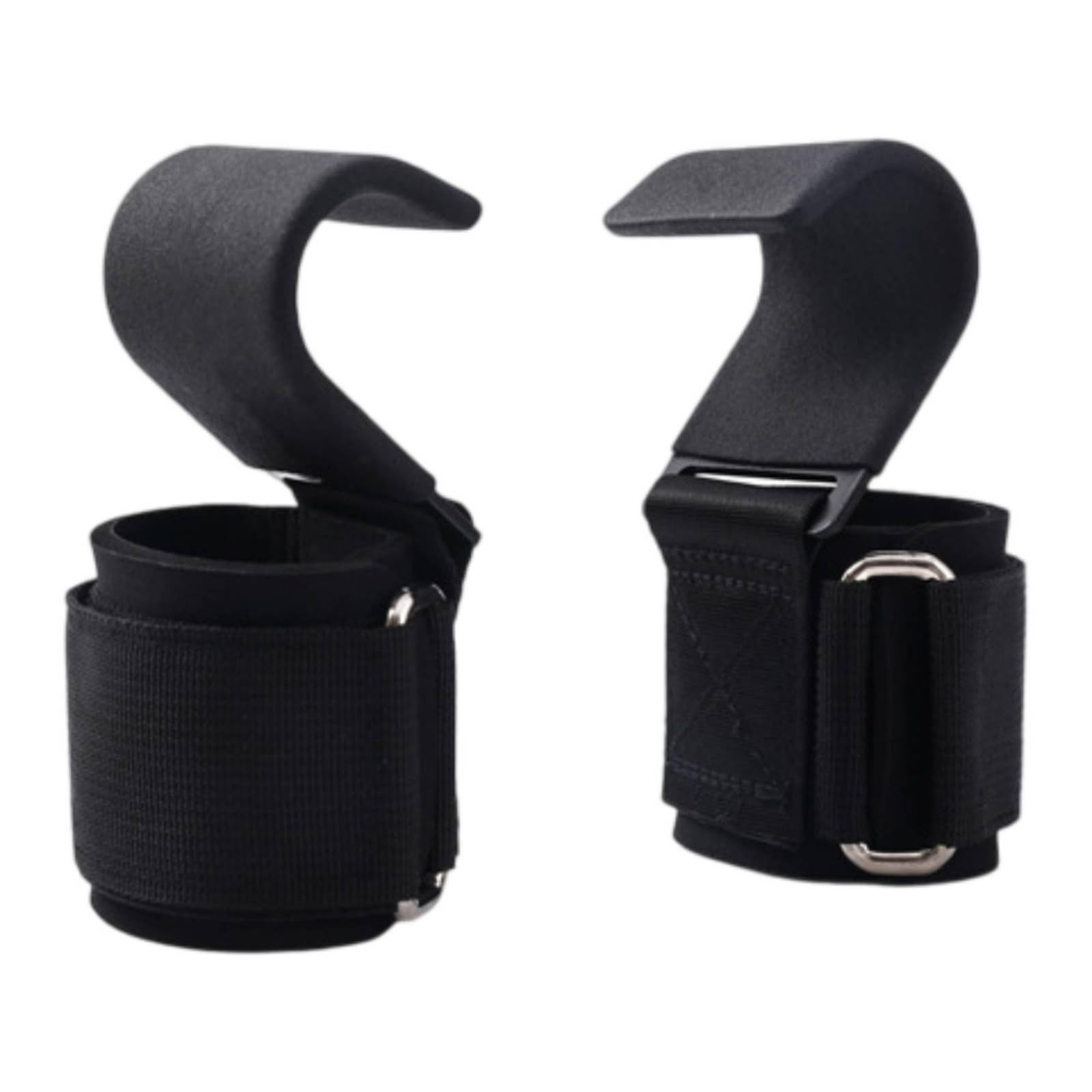 Curved Wrist Straps with Hooks Adjustable Hanging Exercise Hook Metal Buckle Wrist Strap Hook Rigid, Gen 2 Black Hook | Sporting Goods | Fitness Running & Yoga | Strength Training-image-33