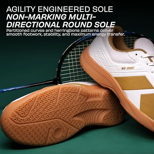 Image of Nivia Mid Court Badminton Shoes for Men, Flexipro Sole Technology & Dual-Layer Foam Cushioning, Designed for Badminton, Volleyball, Squash, Table Tennis, Pickleball