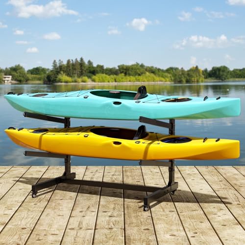 Baotree 2 Levels Heavy Duty Freestanding Kayak Storage Rack with...