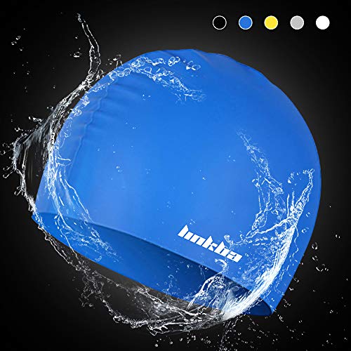 DECDEAL Touca de natação de silicone para cabelo comprido para mulheres, homens, adultos, crianças,