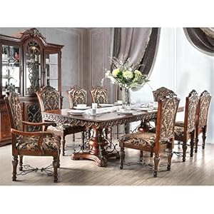 Furniture of America Eleanora 9 Piece Wood Dining Set in Brown Cherry Furniture of America Eleanora 9 Piece Wood Dining Set in Brown Cherry