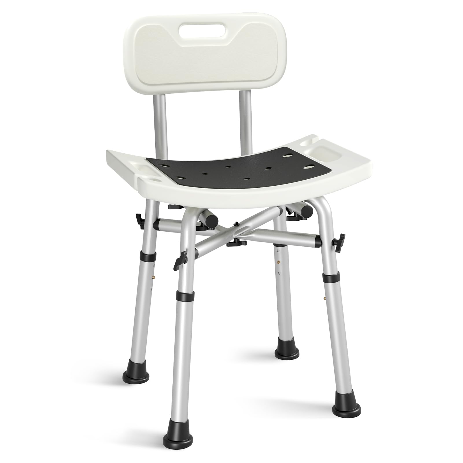 WAYES Shower Chair with Back - Narrow Shower Chair for Elderly and Disabled, Up to 500 Lbs, Heavy-Duty, Adjustable