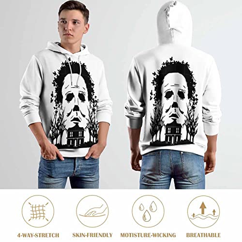 ZHANGXM Pullover Halloween Michael Myers Autumn Soft and Comfortable Loose Hip-Hop for Men Long-Sleeved Sweater 5XL 6