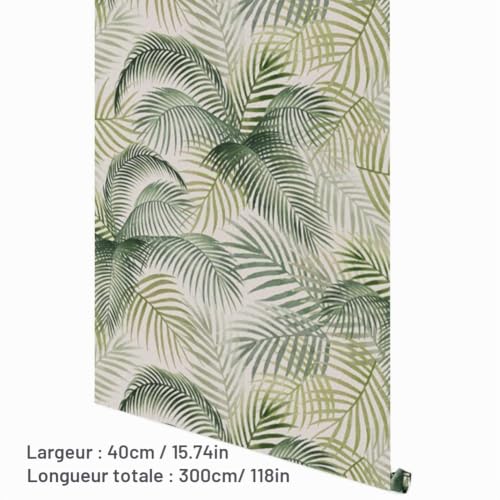 Papier peint adhésif feuille de palmier pour masquer les défauts