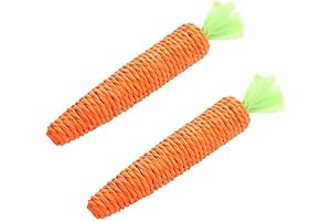2 Pack Orange Natural Interactive Sisal Carrot Cat Toys
