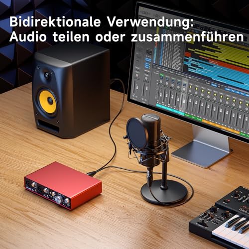 Cable Matters Symmetrisches XLR Splitter Kabel – 0,5m, XLR Kabel Y Splitter (XLR Y Splitter 1 Stecker auf 2 Buchse)