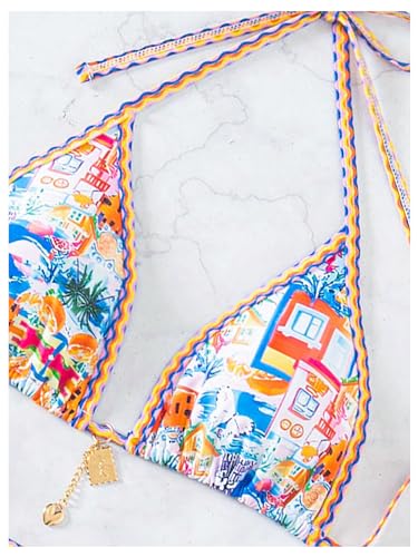 SOLY HUX Women's Bathing Suits Allover Print Halter Triangle Tie Side Bikini Sets Two Piece Swimsuit3