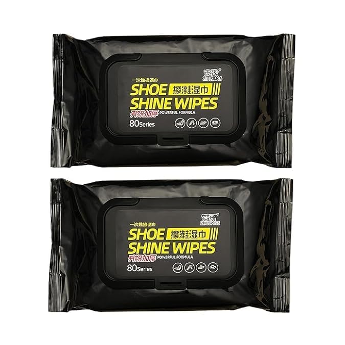 Shoe Wipes & Sneaker Wipes – (80 + 80 Count) Pack of 2 – Quick Wipes for Shoes Cleaning – Shoe Cleaning Wipes for All Shoes – Portable Cleaner for Sneakers, Leather & Sports Footwear White
