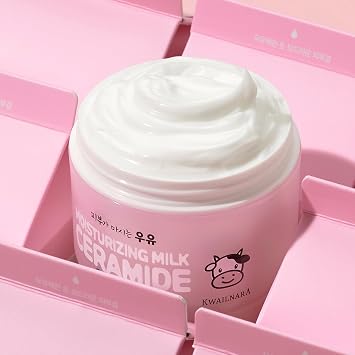 KWAILNARA Ceramide Milk Facial Moisturizer (3.38 Fl Oz) Korean Face Moisturizer for Barrier Repair & Deep Hydration | Milk Protein, Royal Jelly & Strengthening Ceramides | Non-Greasy Daily Care