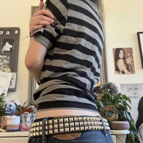Image of Cute Striped Graphic Tees for Women Y2k Short Sleeve Preppy Teen Crop Tops