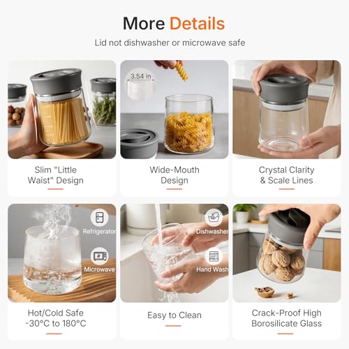 NUZEAK Glass Coffee Storage Jar 17oz