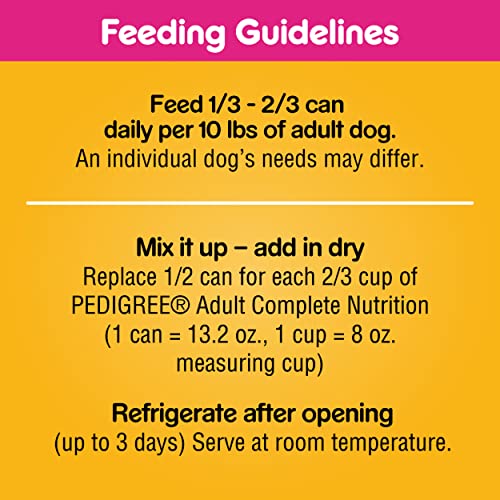 Pedigree Chopped Ground Dinner Adult Canned Soft Wet Dog Food With Beef, 13.2 Oz. Cans 12 Pack #TOP5