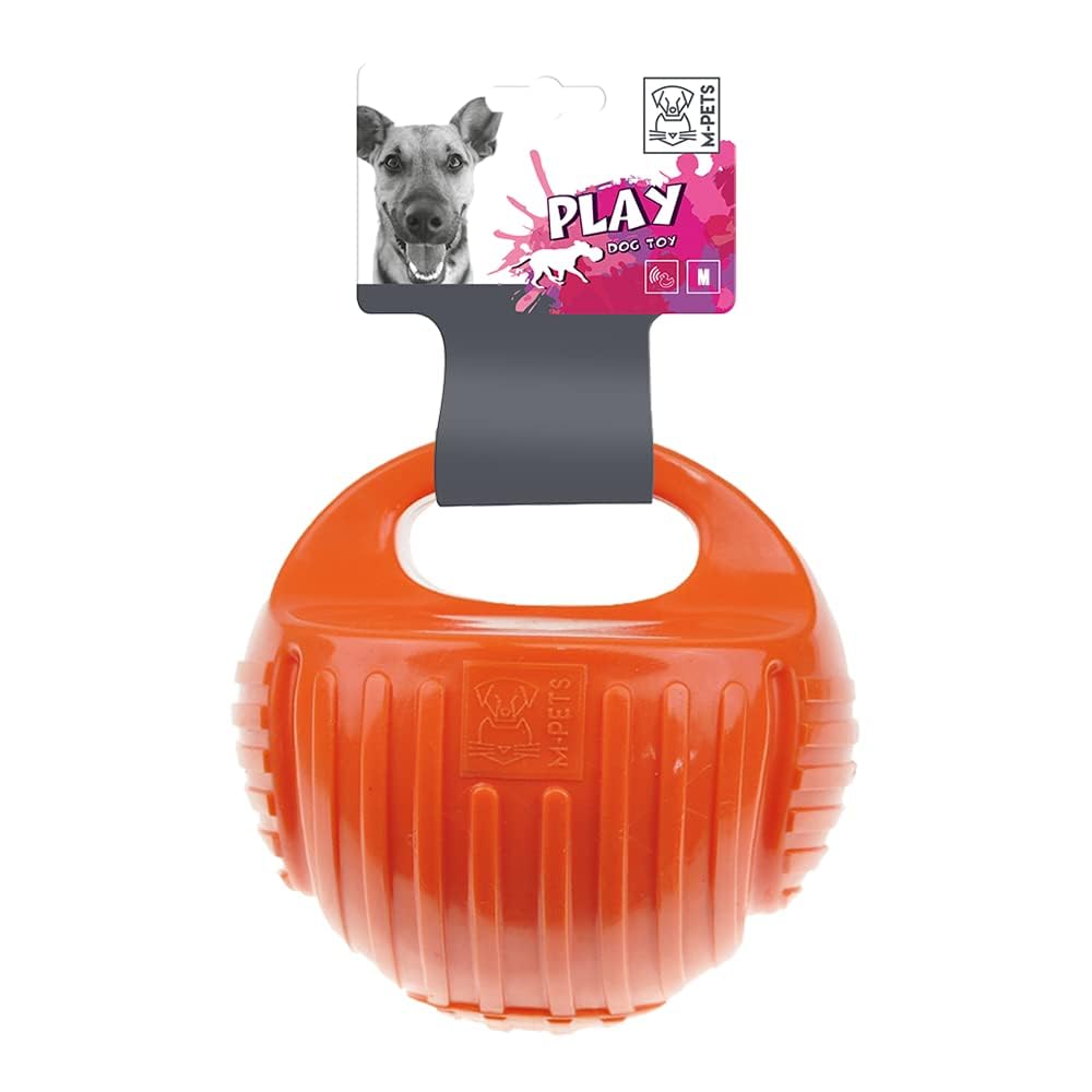 M-PETS Arco Ball, Durable Fetch Toy with Built-in Squeaker, Textures Prevents Plaque, Tartar, Handle for Easy to Grab & Toss, Perfect for Chew, Exercise, Suitable for Dogs, Puppies, Orange, Medium (B082NVH88B) Amazon Price History, Amazon Price Tracker