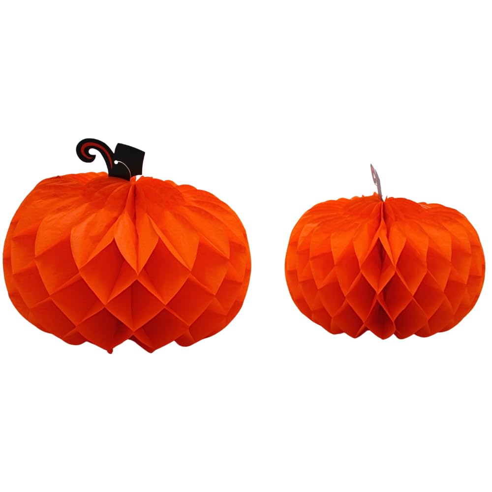 Dekohelden24 Paper Pumpkin, Orange, 30 cm