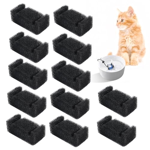 KOMABLEN 12 Stück Schwammfilter für Katzenbrunnen, Katze Trinkbrunnen Schwamm Schaum Filter, Cat Fountain Sponge Filter, Ersatz Schaumstofffilter für Haustier