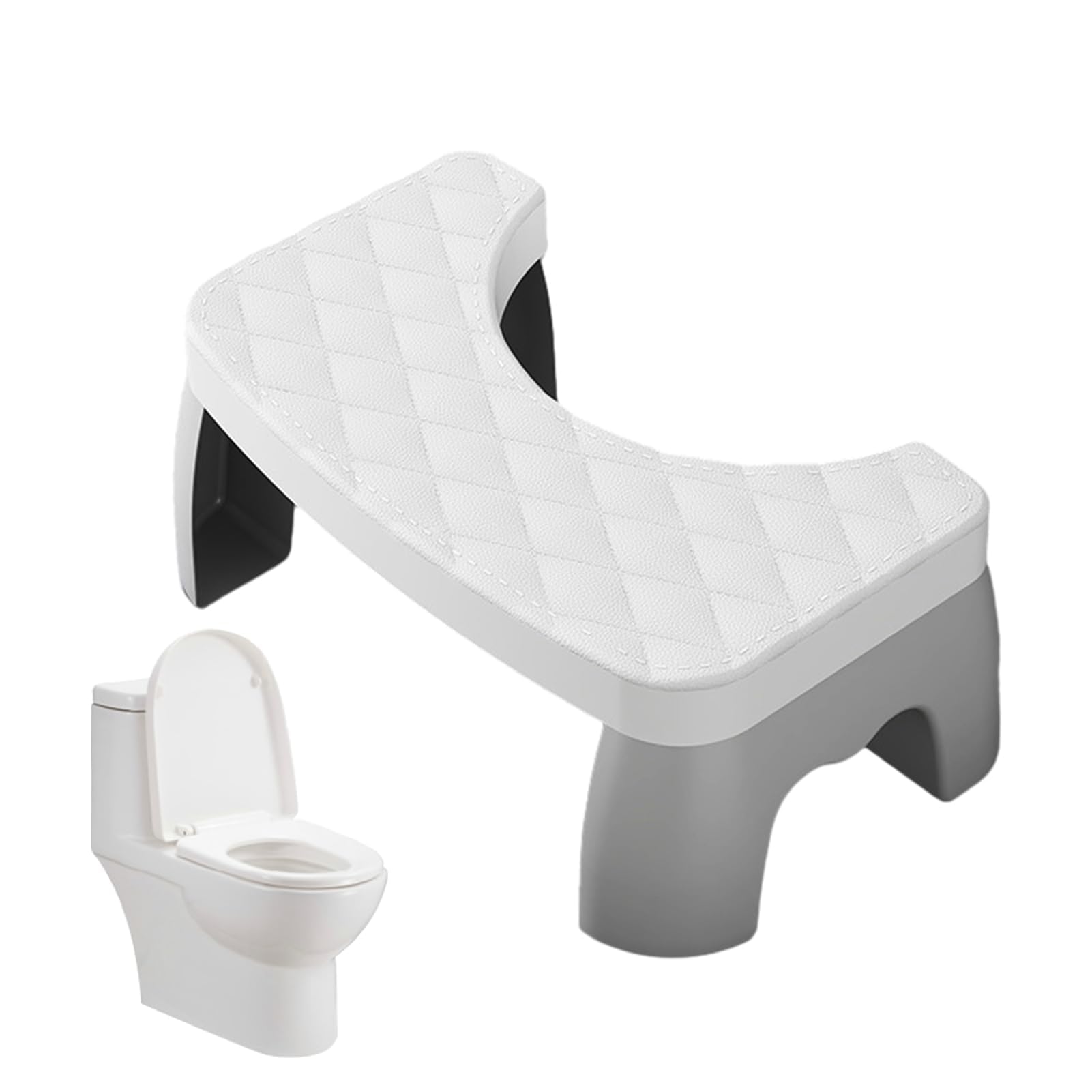AGYTBG Pp Squatting Poop Foot Stool | Poop Stool for Bathroom | Toilet Step Stool Squat | Adults Bathroom Step Stools with Lasting Stability, Kids Toil (White [Thickened and Reinforced])