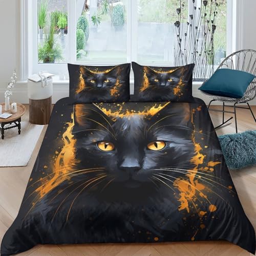 Housse de couette nœuds noirs hypoallergénique microfibre lit double - 4