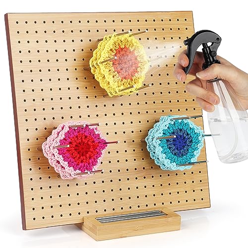 Coopay Granny Square Blocking Board, Crochet Blocking Board with Recess Channel for 30 Pegs Storage - Image 3