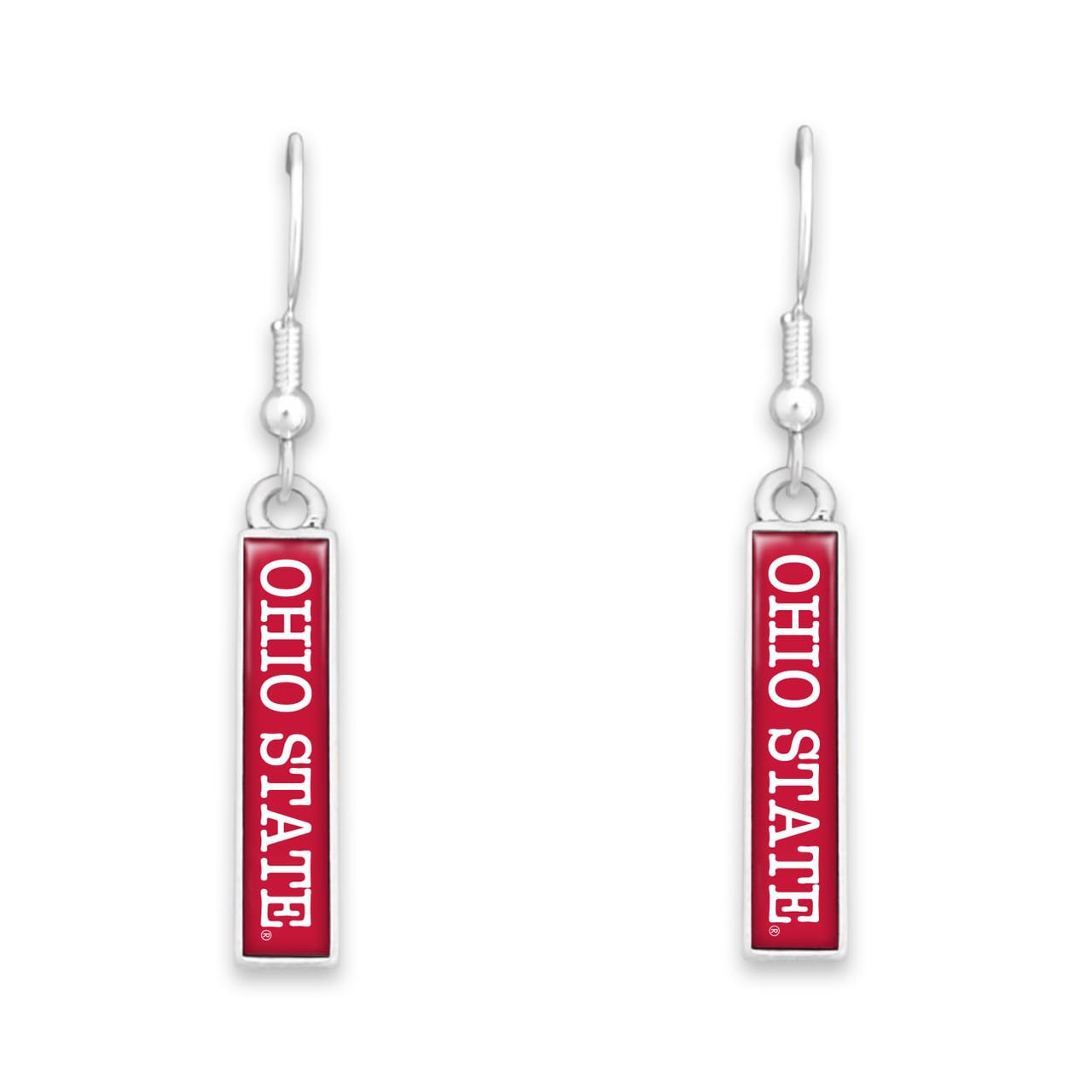 From the Heart Ohio State Buckeyes Nameplate Earrings Silver Jewelry Gift OSU