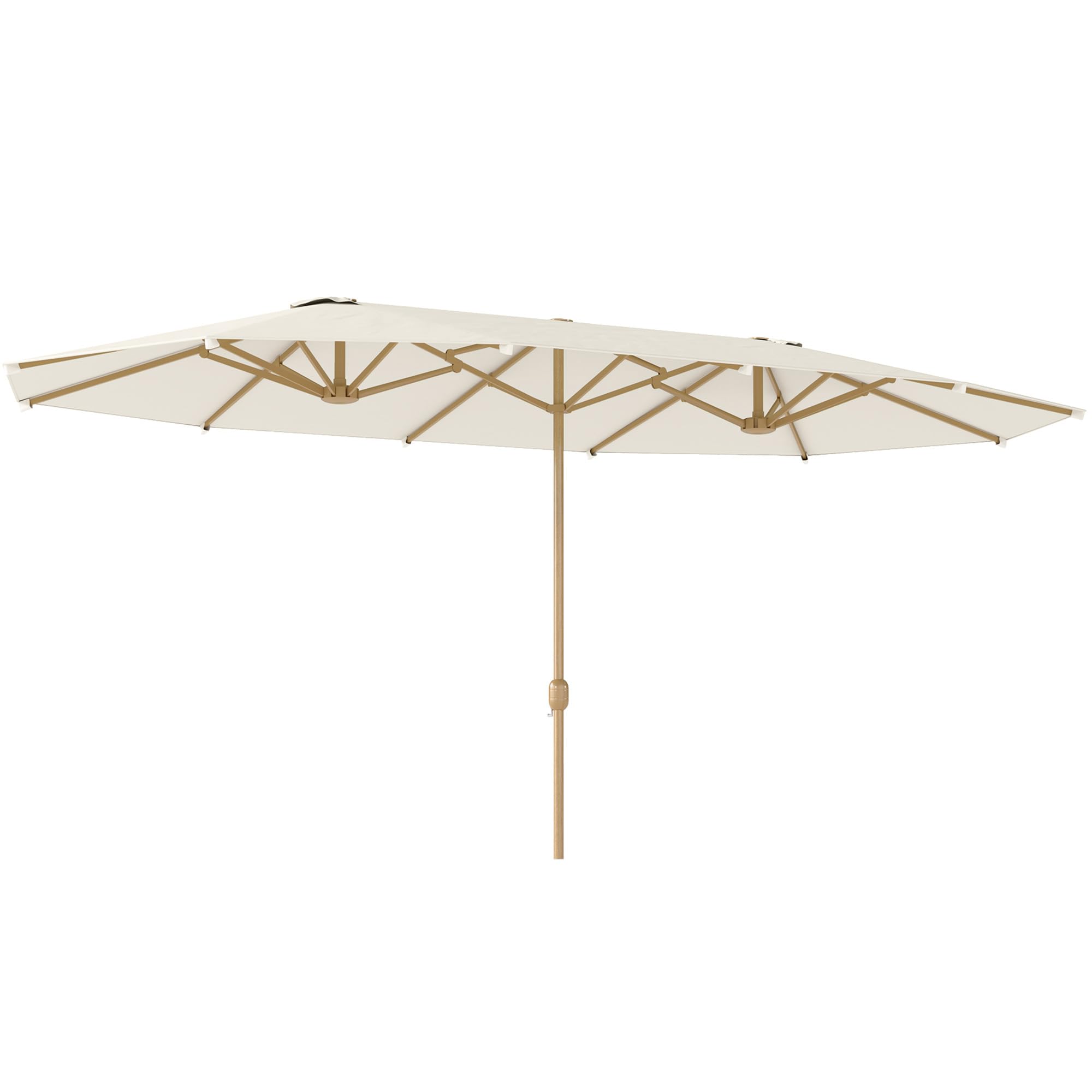 Outsunny Sombrilla Doble 4,6x2,7 m Sombrilla Terraza Exterior con Manivela Manual Resistente al Agua y Protección Solar Parasol Grande para Terraza Playa Piscina