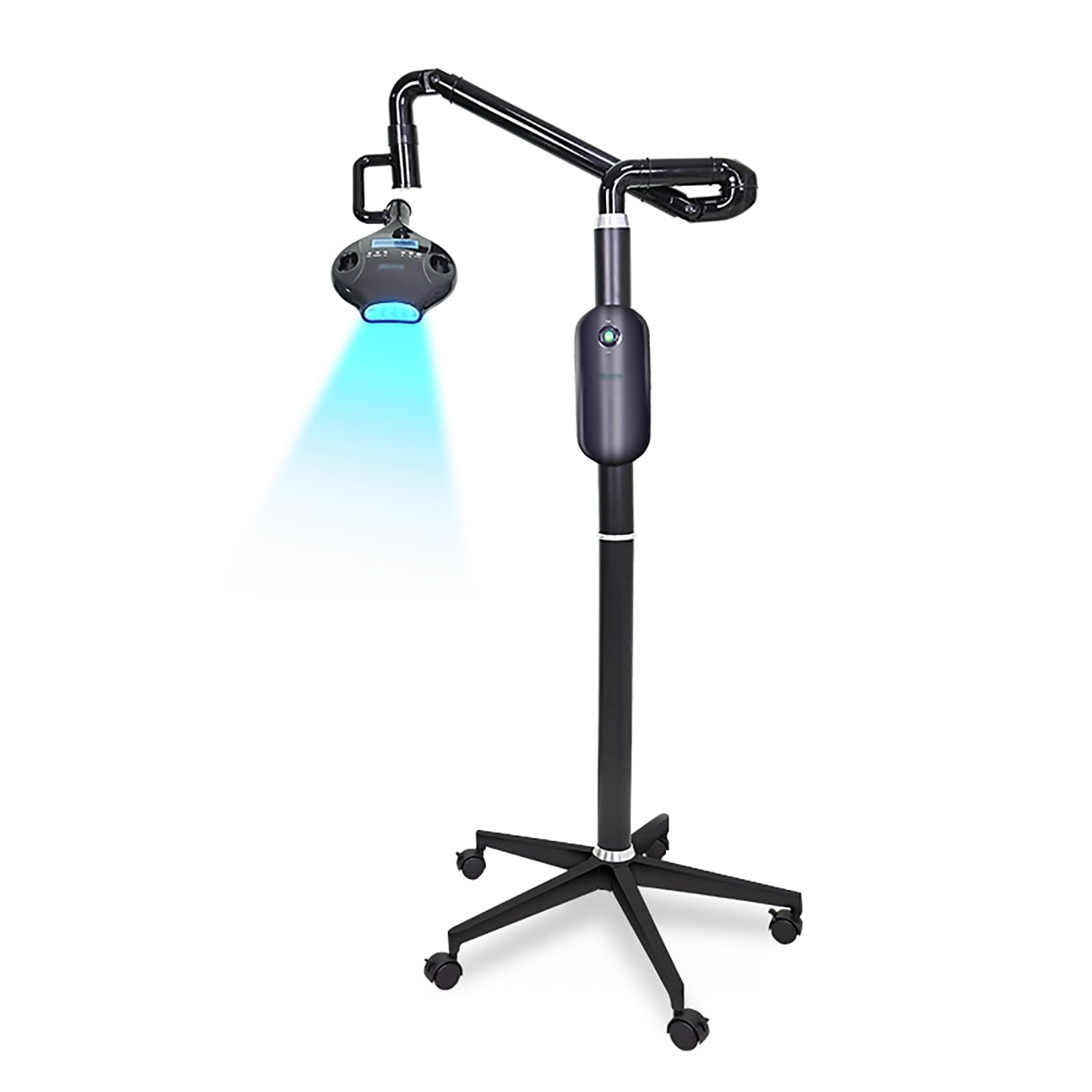 Wybielacz do Zębów 3 Kolory Niebieski/Czerwony/Fioletowy Światło, Mobilna 40W Lampa Wybielająca do Zębów(Black)