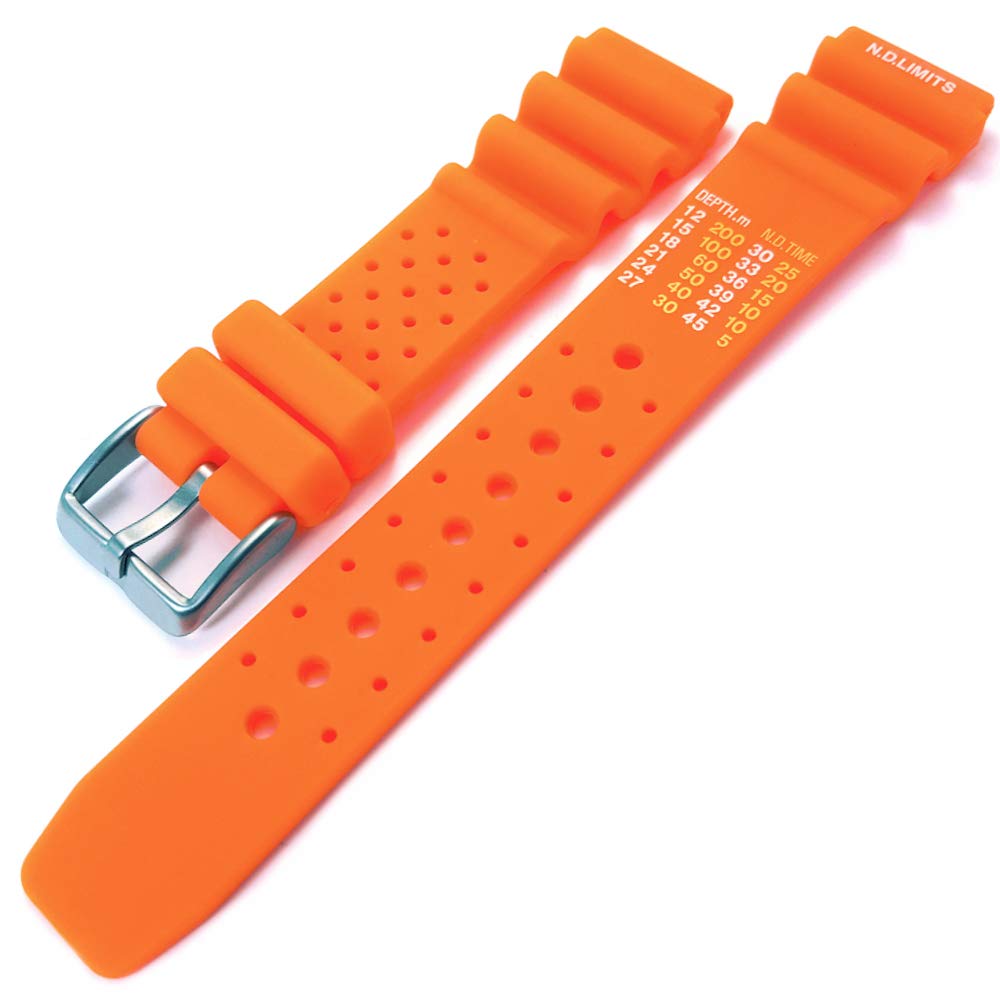 Talk Time ND Limits Silicone Divers Watch Strap 18mm 20mm 22mm 24mm