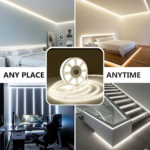 Image of Forus LED Rope Light 45 Meter 6 Month Warranty, Outdoor Waterproof Decorative Cove Lights for Ceiling, Balcony, Home Decor, Interior Decoration, Flexible Profile Light for Diwali, Christmas-Natural