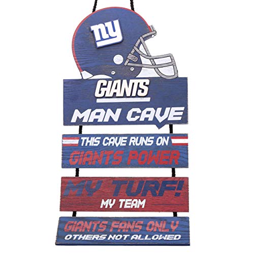 NFL New York Giants Wood SignMan Cave Design, Team Colors, One Size