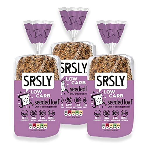 SRSLY Low Carb Artisan Seeded Keto Bread | 3 x Unsliced Loaves | Freshly Baked Light & Fluffy | Seriously Low Carb Bread | Only 1.1g Carbs & 57 Kcals Per Slice | High Protein & Fibre | Low Sugar