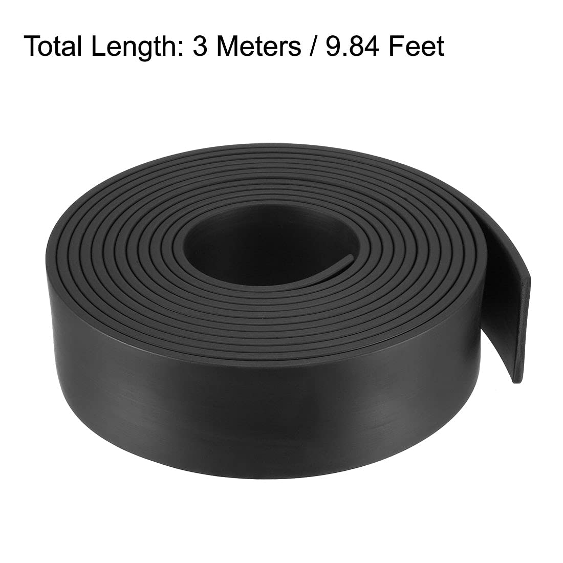 35mm Wide 3mm Thick Solid Rectangle Rubber Seal Strip Weather Stripping Tapes for Door Window 3 Meters Long Black DUO ER