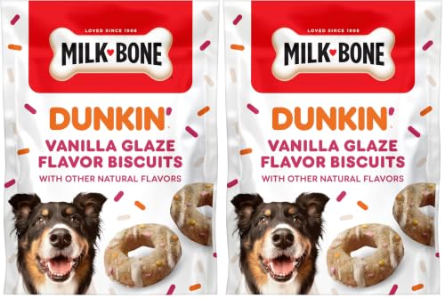 Milk-Bone Dunkin' Vanilla Glaze Flavor Dog Biscuits with Other Natural Flavors, 8 oz Bag (Pack of 2) - image 1
