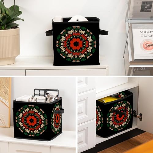 Boîte de rangement pliable en tissu cube organiseur pour placard et chambre