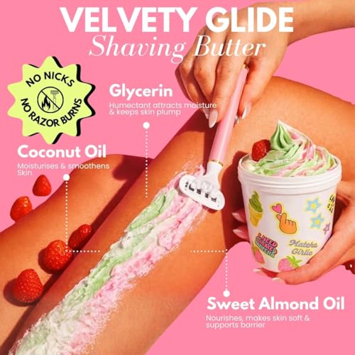 Image of Matcha Strawberry Whipped Cream Shaving Butter + Shower Mousse | Shaving Cream | Body Butter for Women