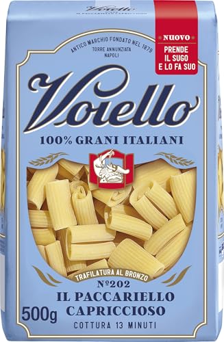 Voiello Il Paccariello Capriccioso n. 202, Grani 100% Italiani, Pasta Trafilata Al Bronzo, 500 g