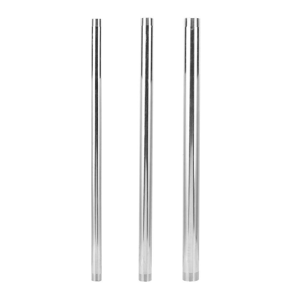Duokon Edelstahl Rohrverschraubung mit Außengewinde G3/4 männlich, 50 cm, 1 Stück, Silber, für Gas, Wasser, Sanitär, Hardware