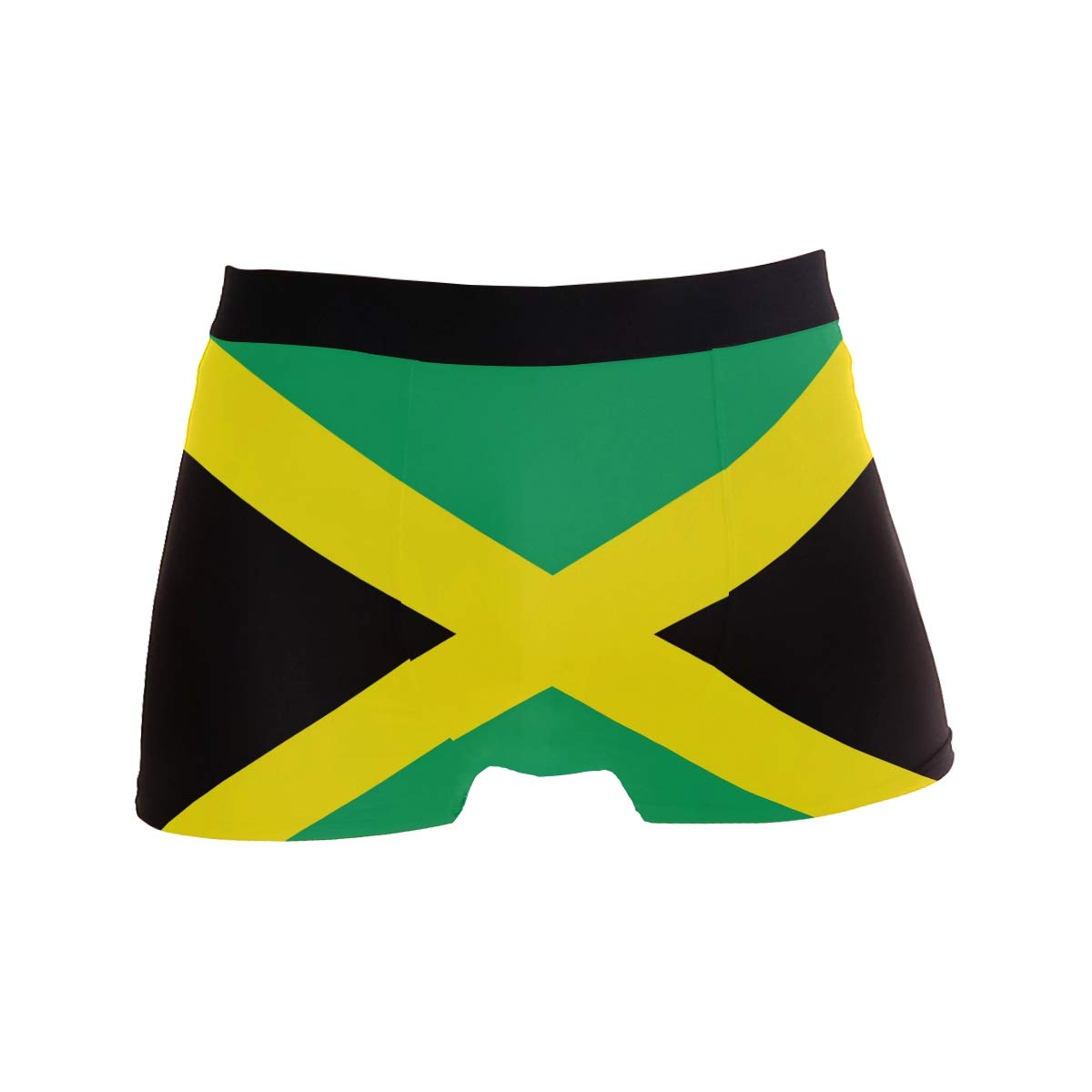 Zzkko Men's Green Jamaica Flag Boxer Briefs Underwear Breathable Stretch Boxer Trunk With Pouch M