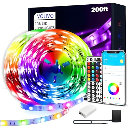 VOLIVO LED Strip Lights for Bedroom 200ft,...