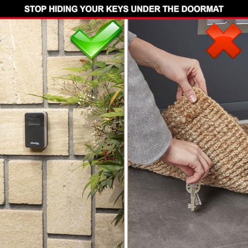 MASTER LOCK Schlüsselkasten für die Wandmontage, Öffnung durch Ziehen, mittelgroß, für den Außenbereich geeignet, mit Befestigungsmaterial… – Ansicht 2