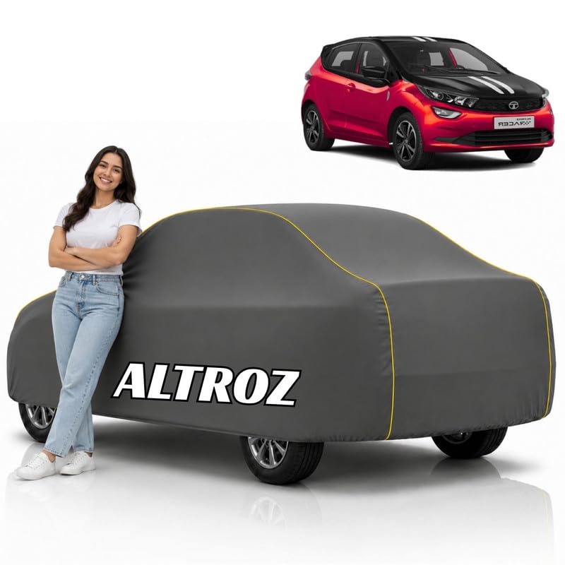 Image of Mind-Blowing 2026 100% Waterproof Altroz Car Cover | Polyester Car Body Cover for Rain & Sun | UV Protection, Dustproof, Scratch Resistant, Windproof, Heat Resistant, Custom Fit (Grey)
