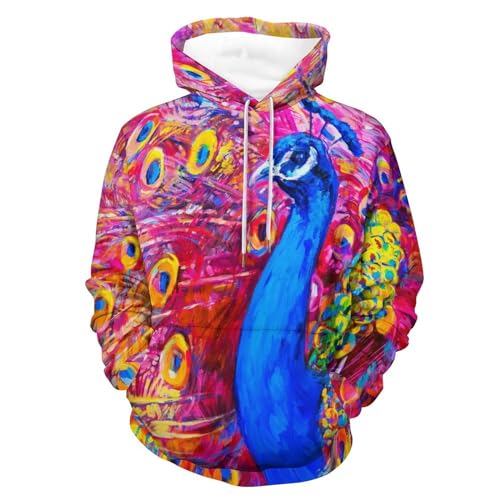 Pull pour homme femme hoodie paon de couleur taille S confortable