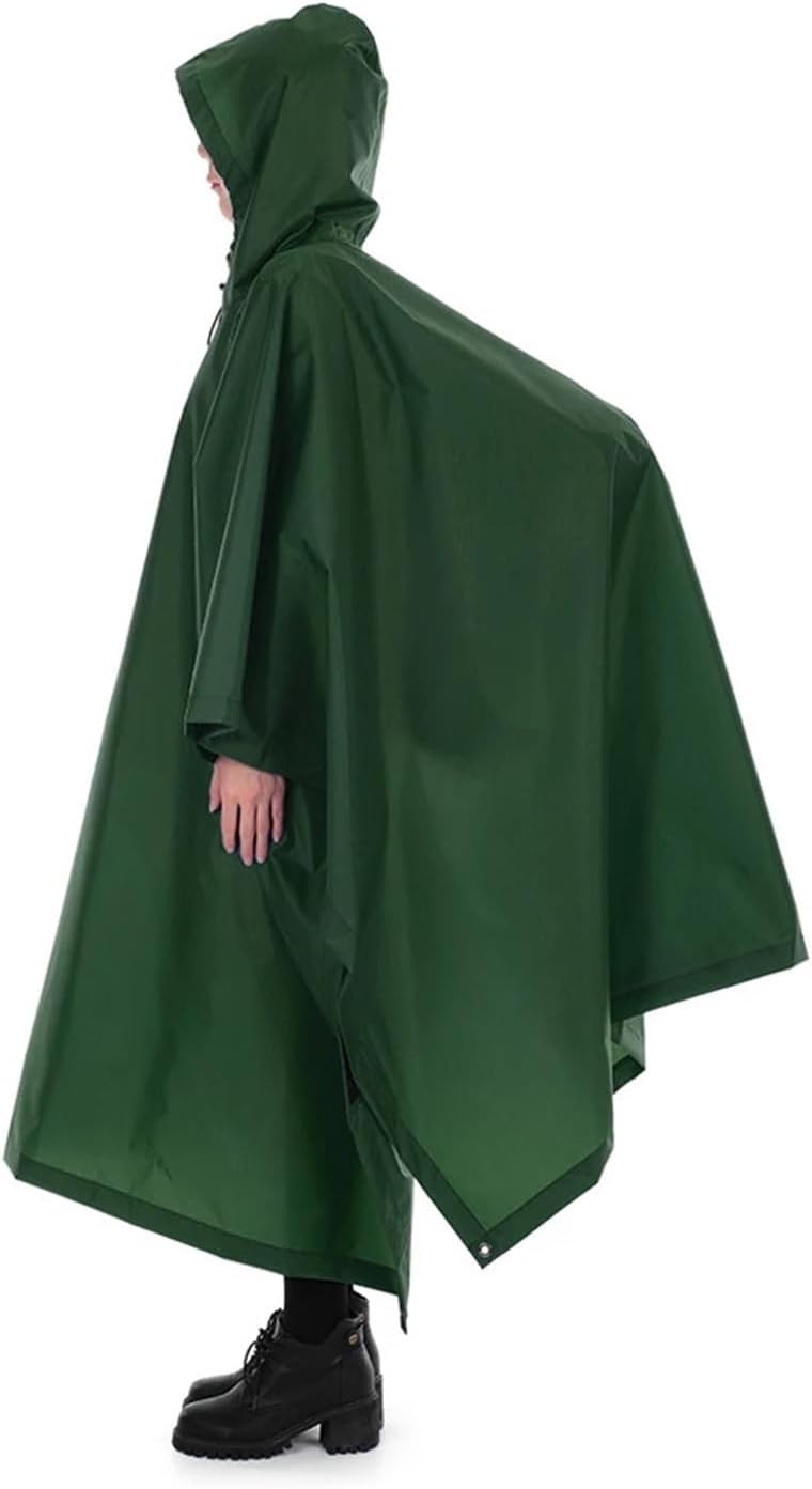 Rain Ponchos for Adults Multifunctional Lightweight Raincoat with Hood Hiking Cycle Rain Cover Poncho Coat Outdoor