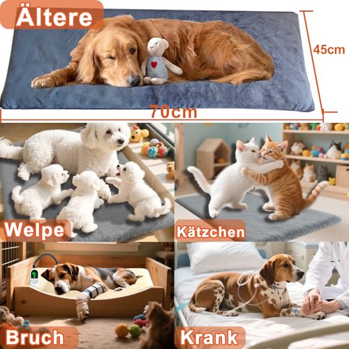 70*45cm Haustier Heizkissen Grosse Hunde Heizmatte Anti Biss Katzen Heizkissen Wärmematte Hund Anti Biss Hund Heizmatte Heizdecke Katze Zeitgesteuertes Temperatur Einstellbare Haustier Heizdecke
